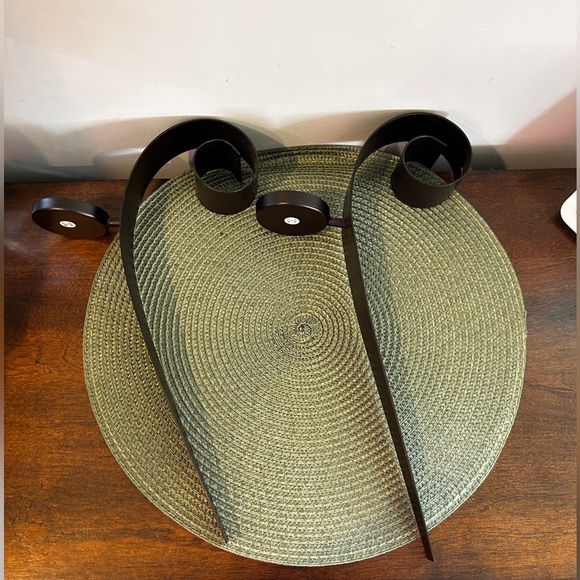 Multistore 2002 set of 2 Black Metal Wall Sconces Candle Holders, Glass Inserts. - Picture 6 of 11